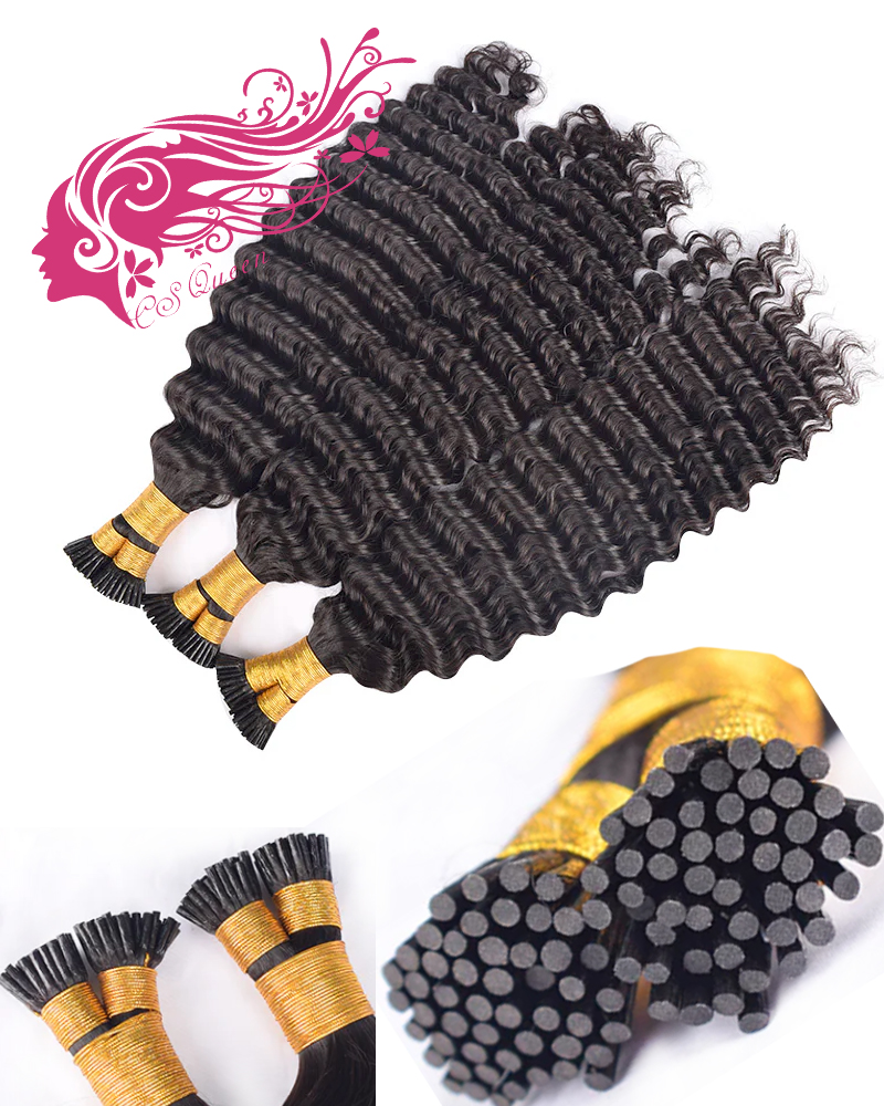 Raw Burmese Curly I Tip Hair Extensions 100% Real Human Hair 100g